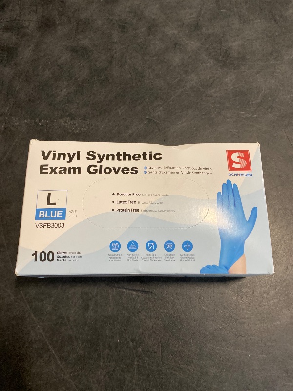 Photo 1 of Schneider Nitrile Exam Gloves -Large, 100-ct Box,Black Disposable Gloves Latex-Free, Powder-Free, Food Safe, Medical Gloves for Cooking, Cleaning, Examination