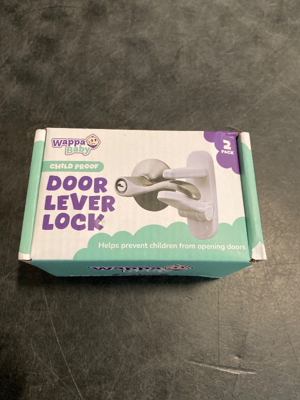 Photo 1 of Door Lever Lock (2 Pack) – Prevents Toddlers from Opening Doors – Easy One-Hand Operation for Adults – Durable ABS with 3M Adhesive Backing – No Tools Needed for Install