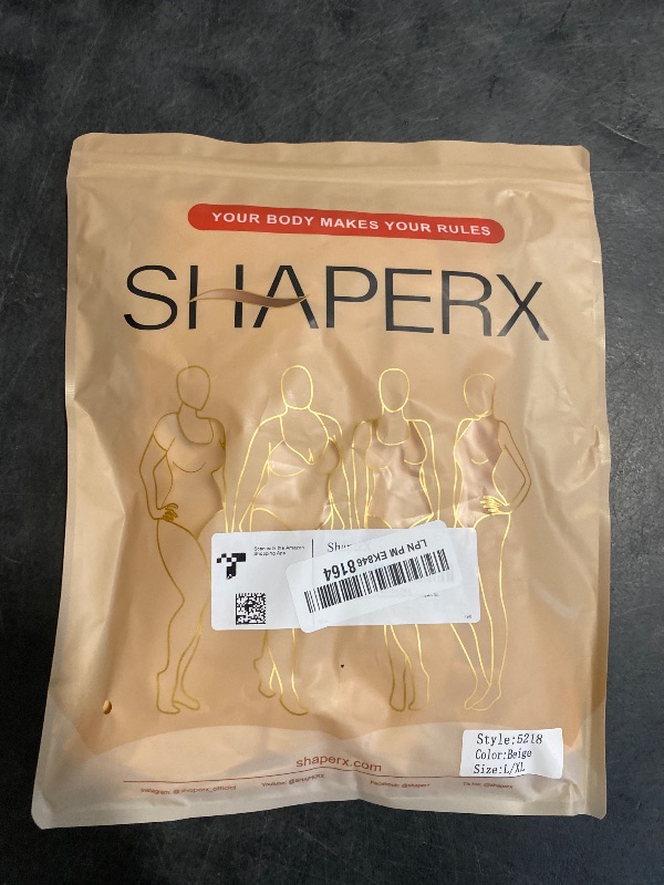 Photo 1 of (L/XL) SHAPERX Women's Shapewear Bodysuit Tummy Control Body Shaper Seamless Sculpting Snatched Waist Body Suit?SZ5218-2-Beige-L/XL
