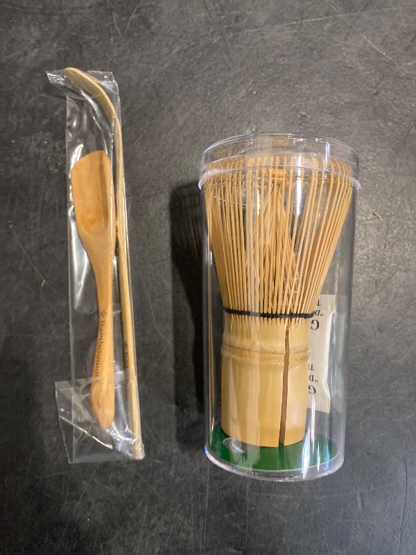 Photo 1 of BambooWorx Matcha Whisk Set - (Chasen), Traditional Scoop (Chashaku), Tea Spoon. The Perfect Sets to Prepare a Traditional Cup of Japanese Tea, Handmade from 100% Natural Bamboo