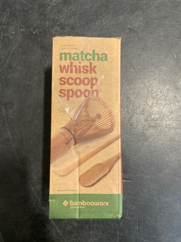 Photo 1 of BambooWorx Matcha Whisk Set - (Chasen), Traditional Scoop (Chashaku), Tea Spoon. The Perfect Sets to Prepare a Traditional Cup of Japanese Tea, Handmade from 100% Natural Bamboo