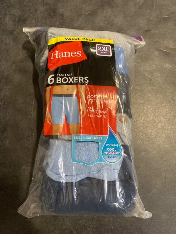 Photo 1 of (2XL) Hanes mens Comfortsoft With Comfort Flex Waistband, Multiple Packs Available Boxer Shorts, Assorted - 6 Pack, XX-Large US