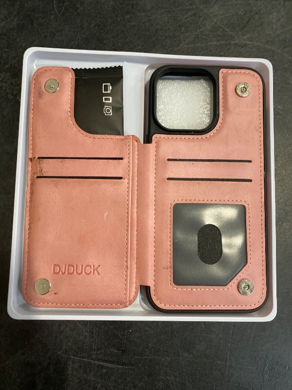 Photo 1 of DJDUCK Designed for iPhone 16 Pro Max Case Wallet with Card Holder, [Magnetic Clasp Cover] [RFID Blocking Leather Protection] Shockproof Women Men Cases 6.9 Inch for Apple 16 Pro Max Rose Gold