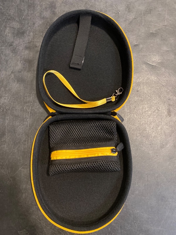 Photo 1 of CaseSack Case Compatible with DEWALT Neckband Headphones and 2-in-1 Neckband Headphones w/Built-in Speakers (Black with Yellow Zip)