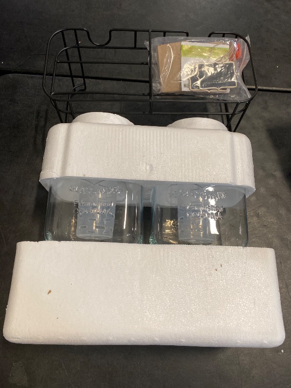 Photo 1 of DD&HAPP Glass Drink Dispensers For Parties. 1.2 Gallon Beverage Dispenser With Stand And Stainless Steel Spigot .Lemonade Dispenser With Ice Cylinder.Mason Jars,Laundry Detergent Dispenser.