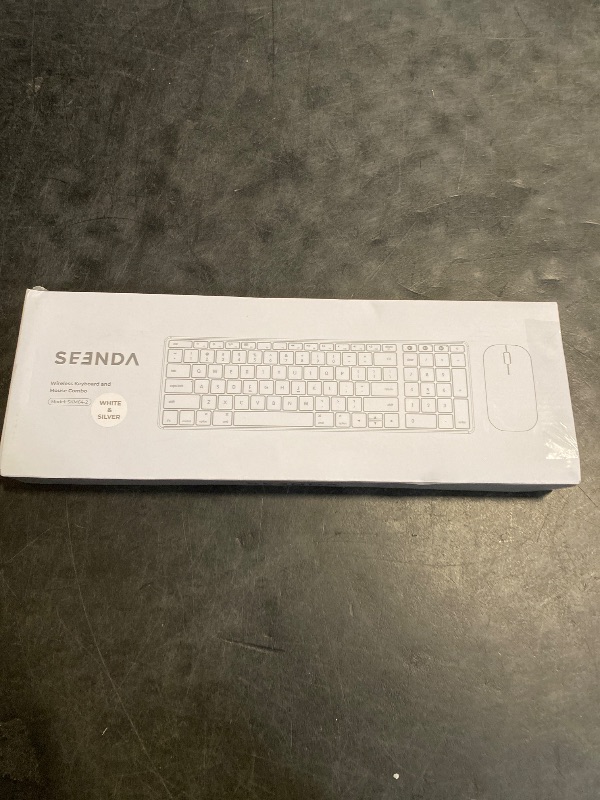 Photo 1 of seenda Bluetooth Keyboard and Mouse for Mac, SKM64-2 Multi-Device Rechargeable Slim Wireless Keyboard Mouse Stainless Steel Full Size, Compatible with MacBook Pro/Air, iPad, Mac - White Silver