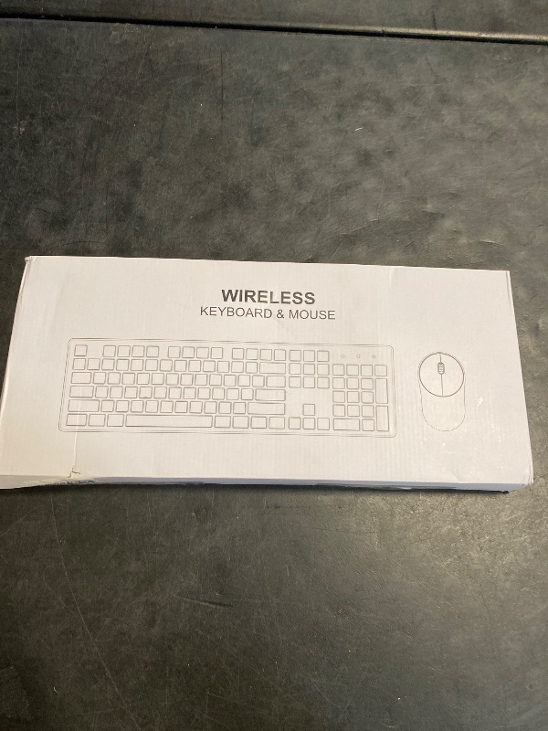 Photo 1 of Wireless Keyboard and Mouse, WisFox Full-Size Wireless Mouse and Keyboard Combo, 2.4GHz Silent USB Wireless Keyboard Mouse Combo for PC Desktops Computer (Pink and White)