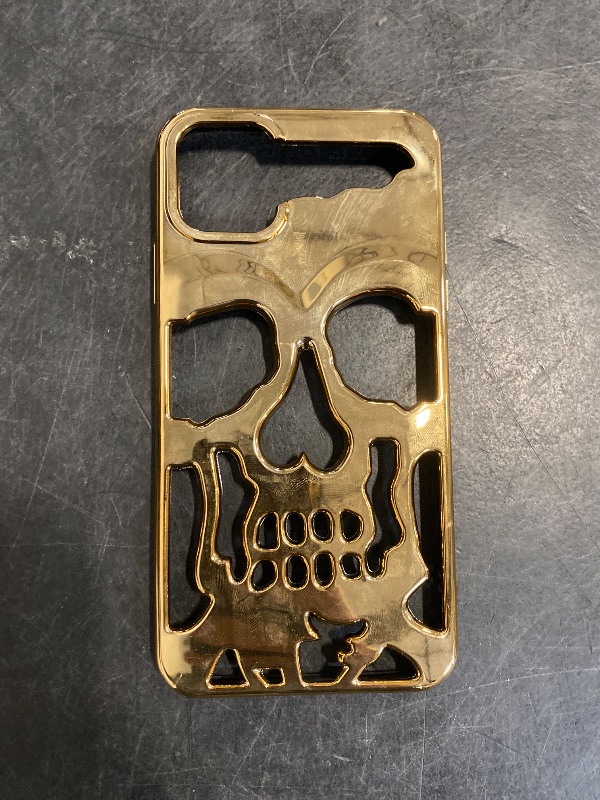 Photo 1 of Lotadilo for iPhone 11 Pro Max Phone Case for Men Women, Cool Skull Skeleton Funny Gothic Hollow 11 Pro Max Cases for Boys Girls, Cute Hollowed Plated Shockproof Cover for 11 Promax, Golden