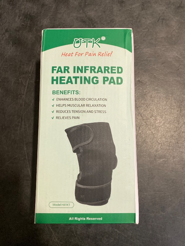 Photo 1 of UTK Far Infrared Heating Pads for Knee Pain Relief, Heated Knee Brace Wrap with 6 Jade Stones & 3 Heat Settings & Auto Shut Off, Knee Heating Pad for Knee Pain & Stress Relief