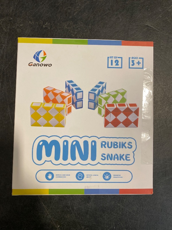 Photo 1 of Ganowo Fidget Snake Cube Mini Twist Puzzle(12PACK) -Party Favors, Goody Bag Filler,Carnival Prizes,Classroom Rewards,School,Birthday Gift-Easter Egg Fillers for Kid Brain Teasers Speed Cube