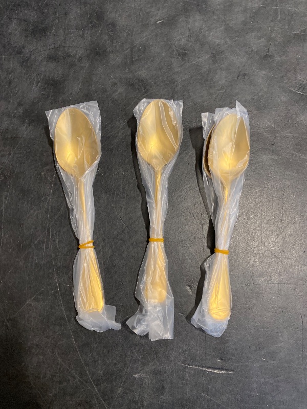 Photo 1 of GoGeiLi Matte Gold Spoons Set, 7.8 Inch Stainless Steel Satin Finish Dinner Spoons, Gold Silverware Flatware Spoon Set of 6, Dishwasher Safe