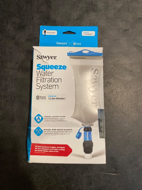 Photo 1 of Sawyer Squeeze Water Filtration System, Cnoc Premium 2 Liter Bladder
