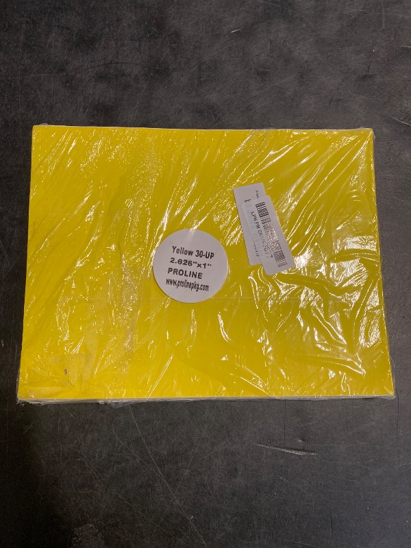 Photo 1 of 100 Sheets / 3000 FBA and Word Compatible Size Address Labels 30UP 2.625"x1" 30 Labels Per Sheet. Ink Jet and Laser Guaranteed. Made in USA (Yellow)