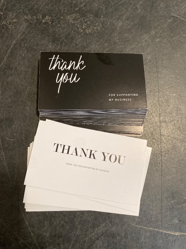 Photo 1 of 120 Pieces Thank You for Your Order Cards Customer Appreciation Note Cards Thank You for Supporting My Business Card for Small Business Owners Stores Online Retailers 3.5 x 2 Inch(Black, White)
