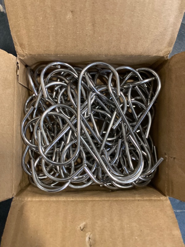 Photo 1 of Juvale Metal S Shaped Hooks - Stainless Steel Metal Hooks Bulk Set (3.9 in, 50 Pack)