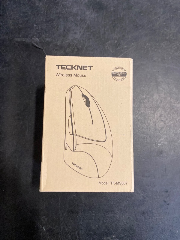 Photo 1 of TECKNET Ergonomic Mouse, Wireless Bluetooth Vertical Mouse, 4800 DPI Optical Tracking, 6 Adjustable DPI, Quiet Clicks, 2.4GHz with USB A Receiver, 6 Buttons, Wide Compatibility - Black