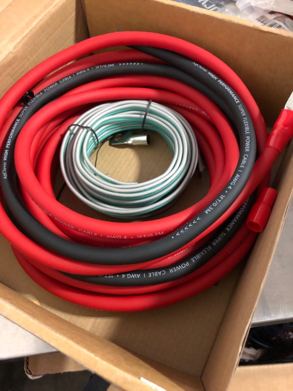 Photo 1 of 4 Gauge CCA Amplifier Installation Wiring Kit 1000W Power Handling Complete Amp Wire Kit for High-Performance Car Audio Systems, Delivers Clear Power to Subwoofers, Speakers, and Head Units
