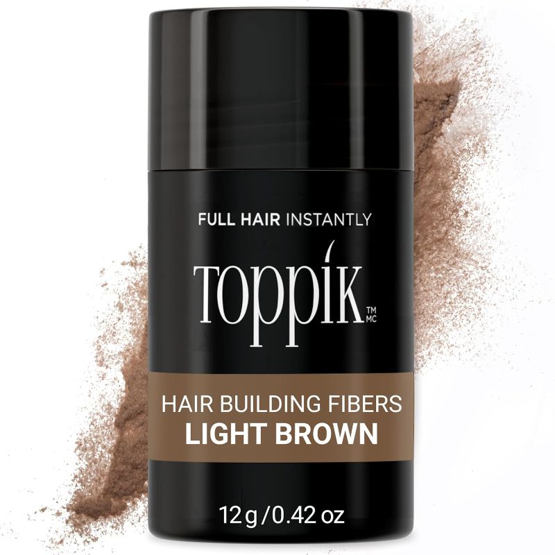 Photo 1 of Toppik Hair Building Fibers, Black, 27.5g Fill In Fine or Thinning Hair, Instantly Thicker, Fuller Looking, 9 Shades for Men & Women, Keratin Protein Formula