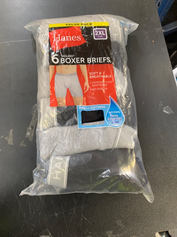 Photo 1 of Hanes Men Hanes Boxer Briefs, Cool Dri Moisture-Wicking Underwear, Cotton No-Ride-up for Men, Multi-Packs Available
