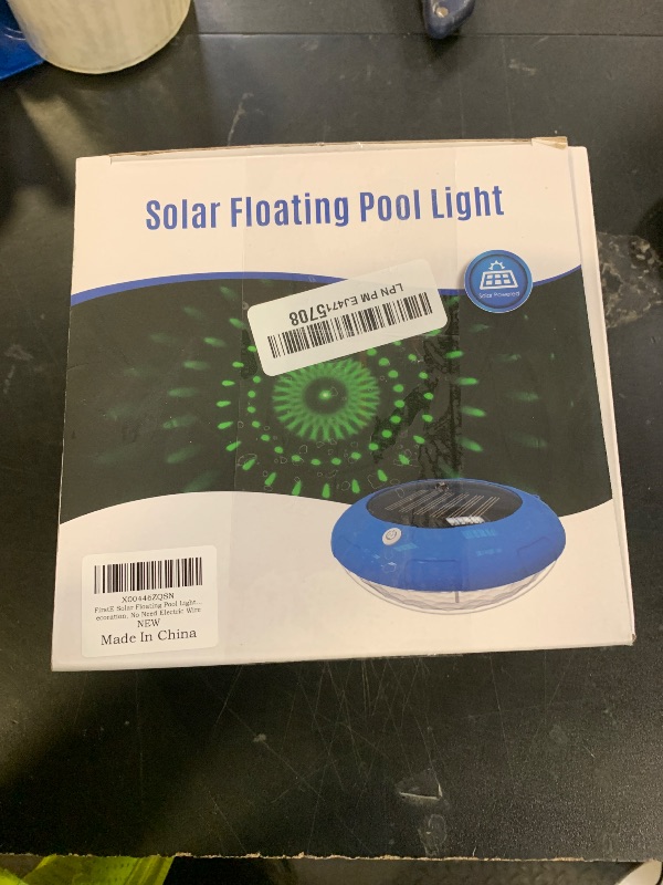 Photo 1 of FirstE Solar Floating Pool Lights, RGB Color Changing Pool Floating Lights, Hangable IP68 Waterproof Solar Pool Light That Float for Pool Wedding Path Party Decoration, No Need Electric Wire