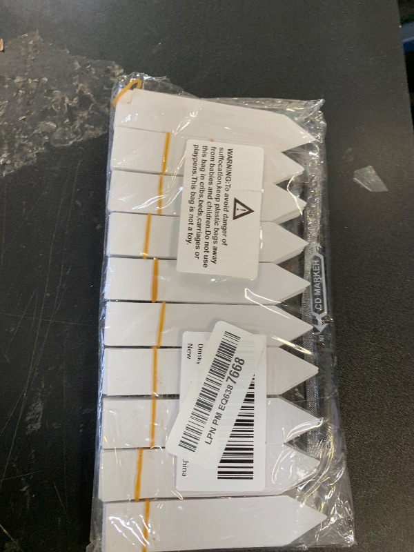 Photo 1 of DMSKY Plant Labels 4 Inch 300 Pcs, White Plastic Plant Tags for Seedlings, Plant Markers for Outdoor Garden Waterproof Nursery Garden Labels with Permanet Marking Pen