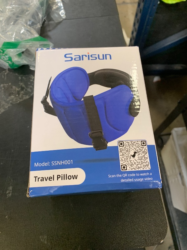 Photo 1 of SARISUN Travel Pillows for Airplanes, Neck Pillow with Eye Mask for Sleeping Long Flights, Travel Pillow for Car Road Trip, Car Headrest, FSA HSA Eligible Approved Travel Accessories, Black