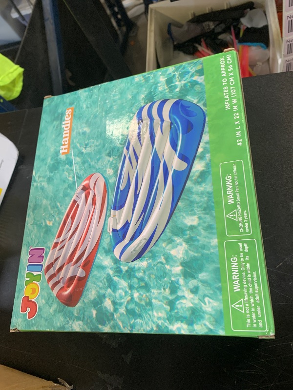 Photo 1 of JOYIN 2 Pack Inflatable Body Boards for Water Slides, Body Board for Slip Slide, Swimming Pool Floating Learn to Swim, Summer Water Fun Toy for Kids and Toddlers (Red, Blue)