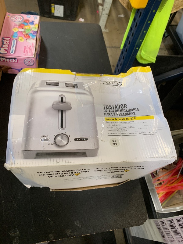 Photo 1 of bella Stainless Steel 2 Slice Toaster with Extra Wide Slots & Removable Crumb Tray, 6 Browning Options, Auto Shut Off & Reheat Function, Toast Bread, Bagel & Waffle