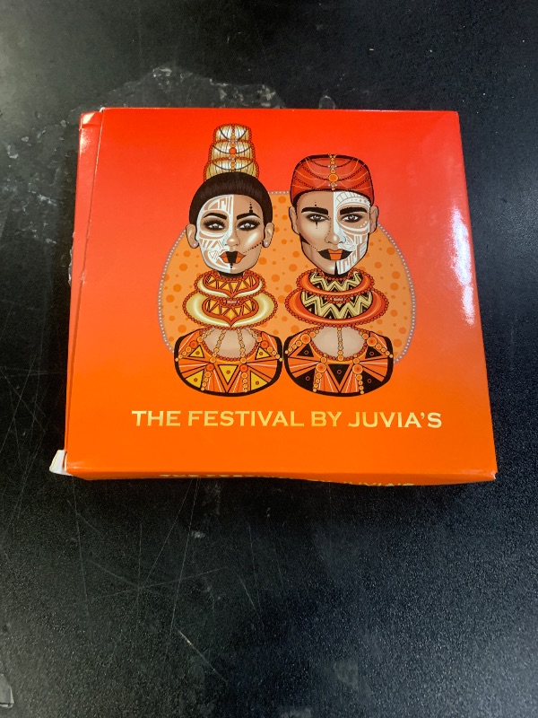 Photo 1 of Juvia's Place Palette The Festival - Bold Coral, Red, Glittery Neutrals, Shades of 9, Bold and Fiery Palette, Pigmented Makeup Palette Eye Color & Shine