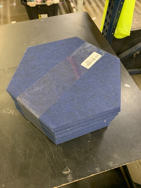 Photo 1 of Ekkogo Acoustic Panels 12-Pack Soundproof Wall 12"X10.4"X0.4" - High Density Sound Dampening [Denim Blue Hexagon]