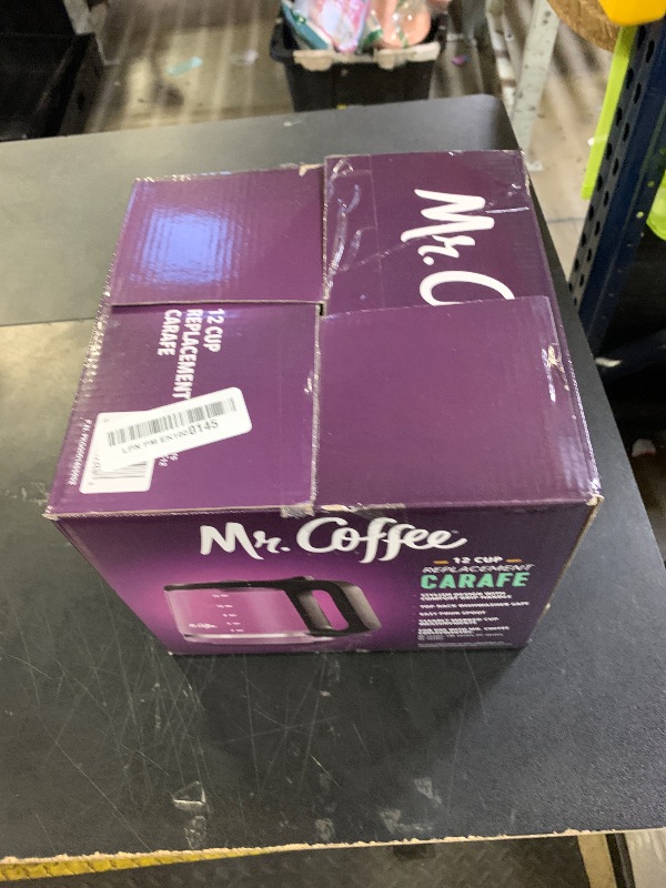Photo 1 of Mr. Coffee 12-Cup Replacement Carafe – Compatible with Mr. Coffee 12 Cup Machines, Glass Pot with Black Handle