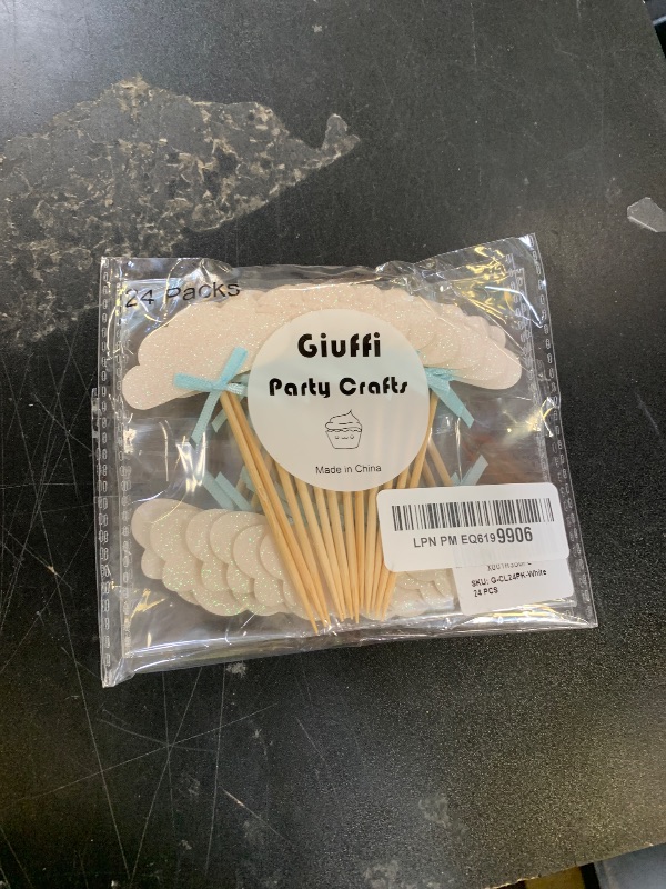 Photo 1 of 24 Pack White Cloud Cupcake Toppers Kids' Birthday Party Decors - by Giuffi