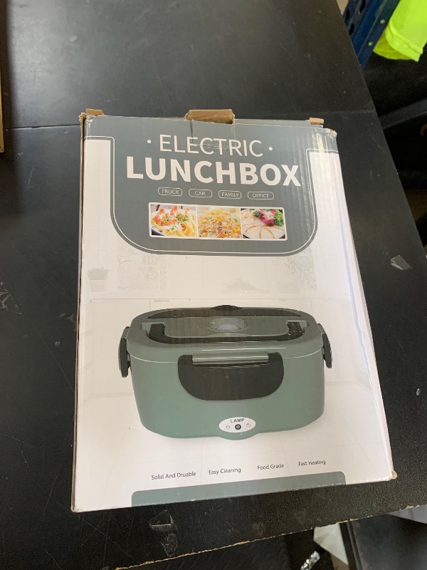Photo 1 of Vabaso Electric Lunch Box for Adults, 80W Heated Lunch Box Portable Food Warmer Lunch Box for Work/Men/Car/Truck with 1.5L 304 Stainless Steel Container Fork & Spoon, 110V/12V/24V