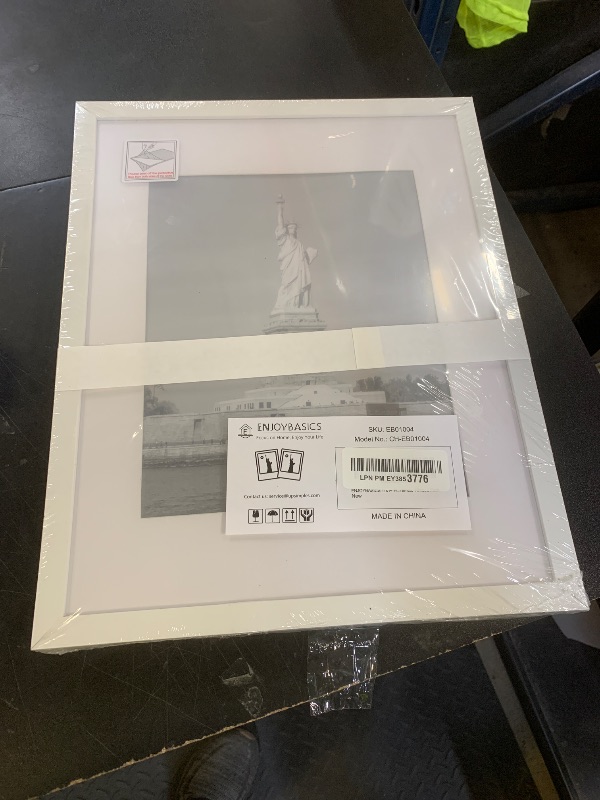 Photo 1 of ENJOYBASICS 11x14 Picture Frame, Display Poster 8x10 with Mat or 11 x 14 Without, Wall Gallery Photo Frames, White, 2 Pack