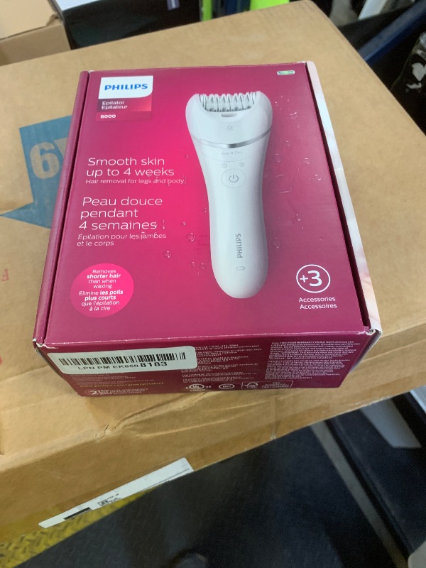Photo 1 of Philips Beauty Epilator Series 8000 for Women, with 3 Accessories, BRE700/04
