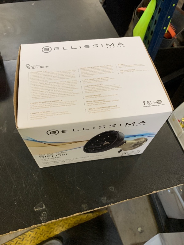 Photo 1 of Bellissima Italia Diffon Supreme Diffuser & Curly Hair Dryer - XL Diffuser for Long Waves, Curls, Coils - Cool Button - Anti-Frizz Technology