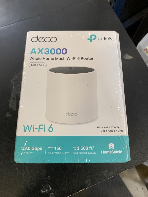 Photo 1 of TP-Link Deco X55 AX3000 WiFi 6 Mesh System - Covers up to 2500 Sq.Ft., Replaces Wireless Router and Extender, 3 Gigabit Ports, Supports Ethernet Backhaul, Deco X55(1-Pack)