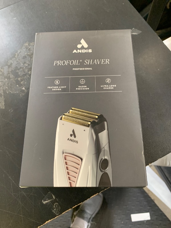 Photo 1 of Andis TS-1 17235 Pro Foil Lithium Titanium Foil Shaver, Cord/Cordless, Smooth Shaving Cordless Shaver with Charger, Gray