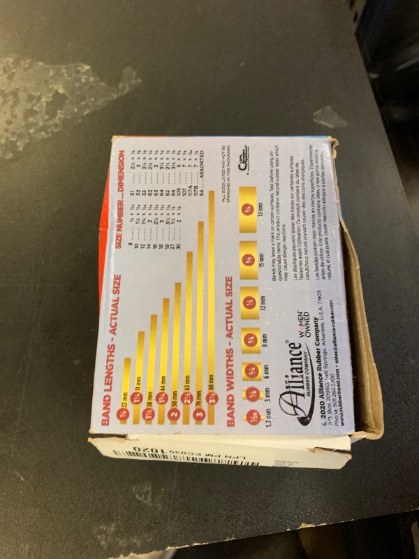 Photo 1 of Alliance Rubber 26649 Advantage Rubber Bands Size #64, 1/4 lb Box Contains Approx. 80 Bands (3 1/2" x 1/4", Natural Crepe) Beige