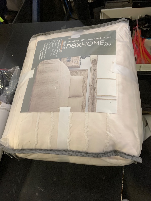 Photo 1 of NEXHOME PRO California King Duvet Cover, Light Khaki 3 Pieces Boho Tufted Duvet Cover Set, Soft and Lightweight Microfiber Comforter Cover Set (Light Khaki Cal King, 104 x 98)-No Comforter