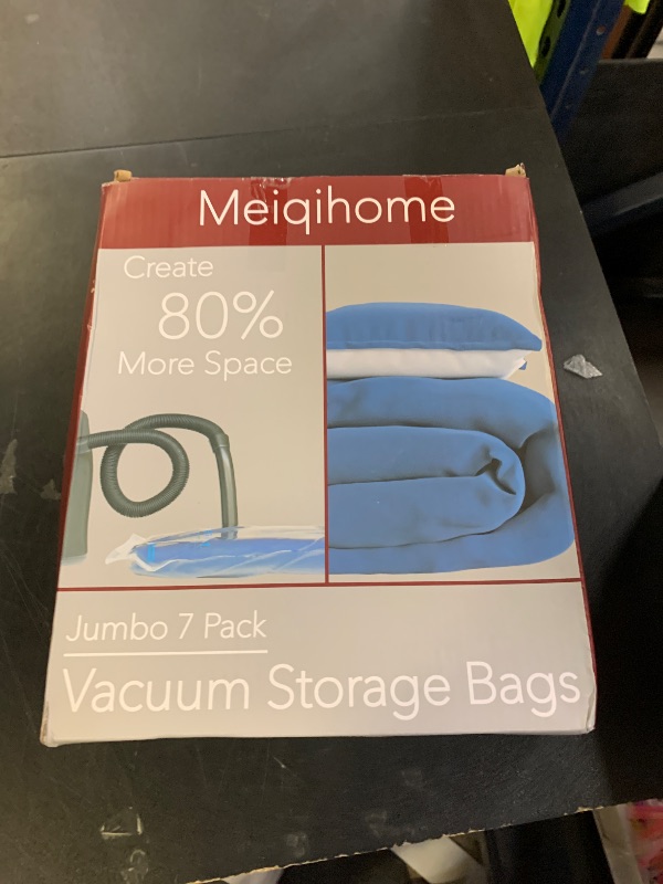 Photo 1 of Vacuum Storage Bags 7 Jumbo, Space Saver Sealer Bags,Plastic Packaging Bags,Compression Bags for Clothes, Pillows, Comforters, Blankets, Bedding