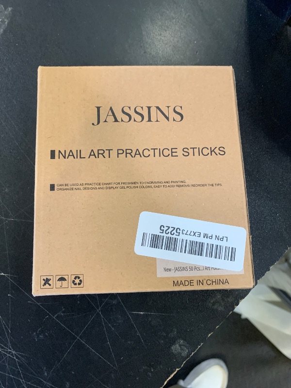 Photo 1 of JASSINS 50 Pcs Nail Swatch Sticks with Ring and Numbered Tips - Clear Fan-shaped Display for Nail Art Polish Practice