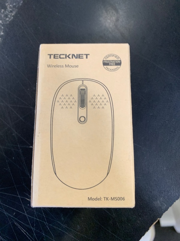 Photo 1 of TECKNET Wireless Mouse, 2.4G Quiet Computer Mouse with USB Receiver, 4 Buttons Portable Cordless Mice for Chromebook, Laptop, PC, Mac, 800/1200/1600 DPI - Blue