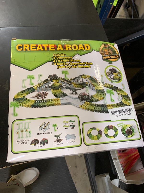 Photo 1 of Dinosaur Toys, 252 PCS Create A Dinosaur World Road Race Tracks, Flexible Track Playset, 2pcs Dinosaur Car for 3 4 5 6 Year Old Boys Girls Birthday Party Favor Gift