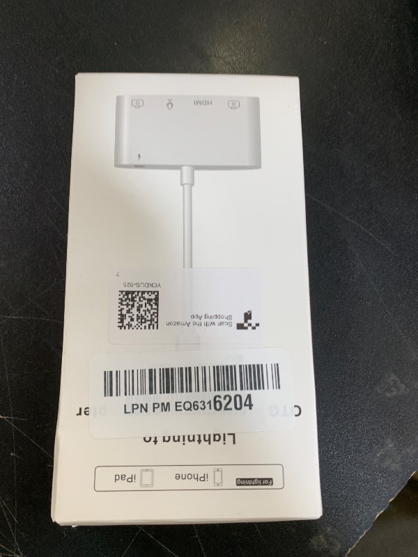 Photo 1 of FEINODI Lightning to HDMI Adapter for iPhone/iPad to TV, Dual USB OTG Adapter with Microphone Input for Live-Streaming, MIDI Keyboard, Mouse, HD TV/Projector/Monitor Compatible (White)