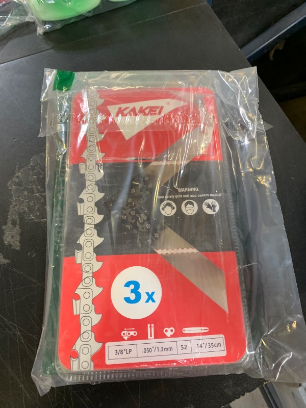 Photo 1 of KAKEI 14 Inch Chainsaw Chain 3/8" LP Pitch .050" Gauge 52 Drive Links Fits Husqvarna 120, Echo CS-310, Ryobi RY3714 and More- S52 (3 Chains)