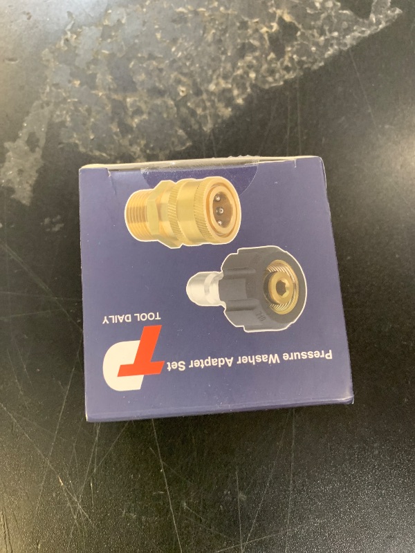 Photo 1 of Tool Daily Pressure Washer Adapter Set, Quick Connect Kit, Metric M22 15mm Female to M22 Male Fitting, 5000 PSI