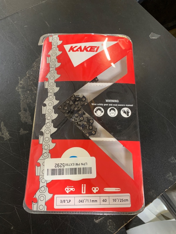 Photo 1 of KAKEI 10 Inch Chainsaw Chain 3/8" LP Pitch .043" Gauge 40 Drive Links, Fits Milwaukee M18 FUEL Pole Saw, Ryobi P546, Worx WG322, LCS1020, CMCCS610D1 - R40 (3 Chains)