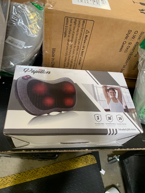 Photo 1 of Papillon Shiatsu Back and Neck Massager with Heat, Deep Tissue Kneading,Electric Massage Pillow for Back,Shoulders,Legs,Foot,Body Muscle Pain Relief,Use at Home,Car,Office