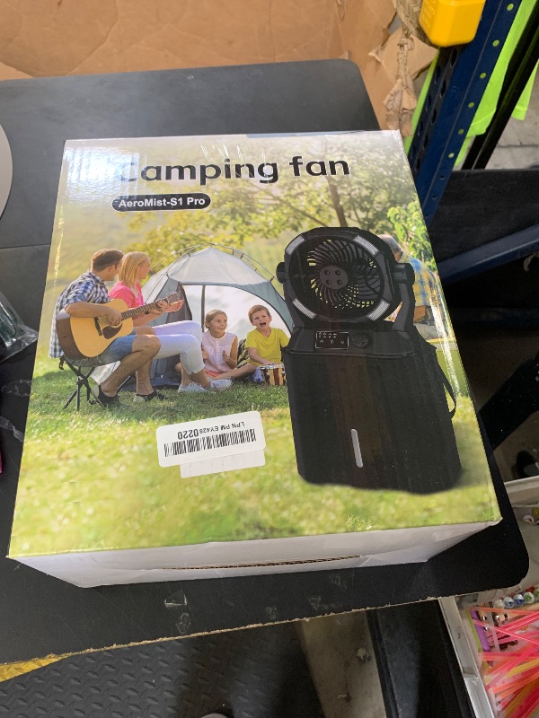 Photo 1 of Misting Fan Portable Camping Fan 42800mAh Rechargeable with Remote Control, 3 LED Light & Stepless Speed Control & Cooling Spray with 6L Bucket, Timer Function, Portable Handle, Rotating Hanging Hook